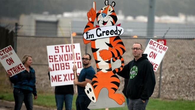 Not grrrrrreat! Kellogg & Co employees rejected a contract proposal, with 1,400 workers at the company’s cereal plants choosing to remain on strike. So what is Kellogg’s going to do? Permanently replace all of them.