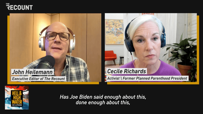 On this week’s Hell & High Water with John Heilemann, activist Cecile Richards talks about the general inertia surrounding women’s rights among both elected officials and the public at large.