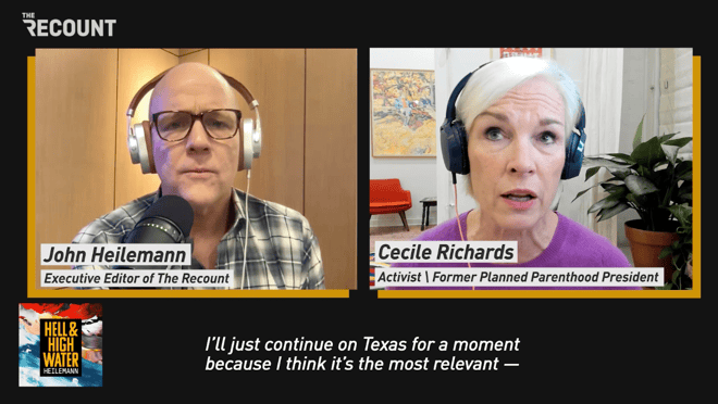 Women’s rights activist Cecile Richards joins John Heilemann on Hell & High Water and points out how Republican politicians will have to eventually take responsibility for all their demagoguing of women’s rights.