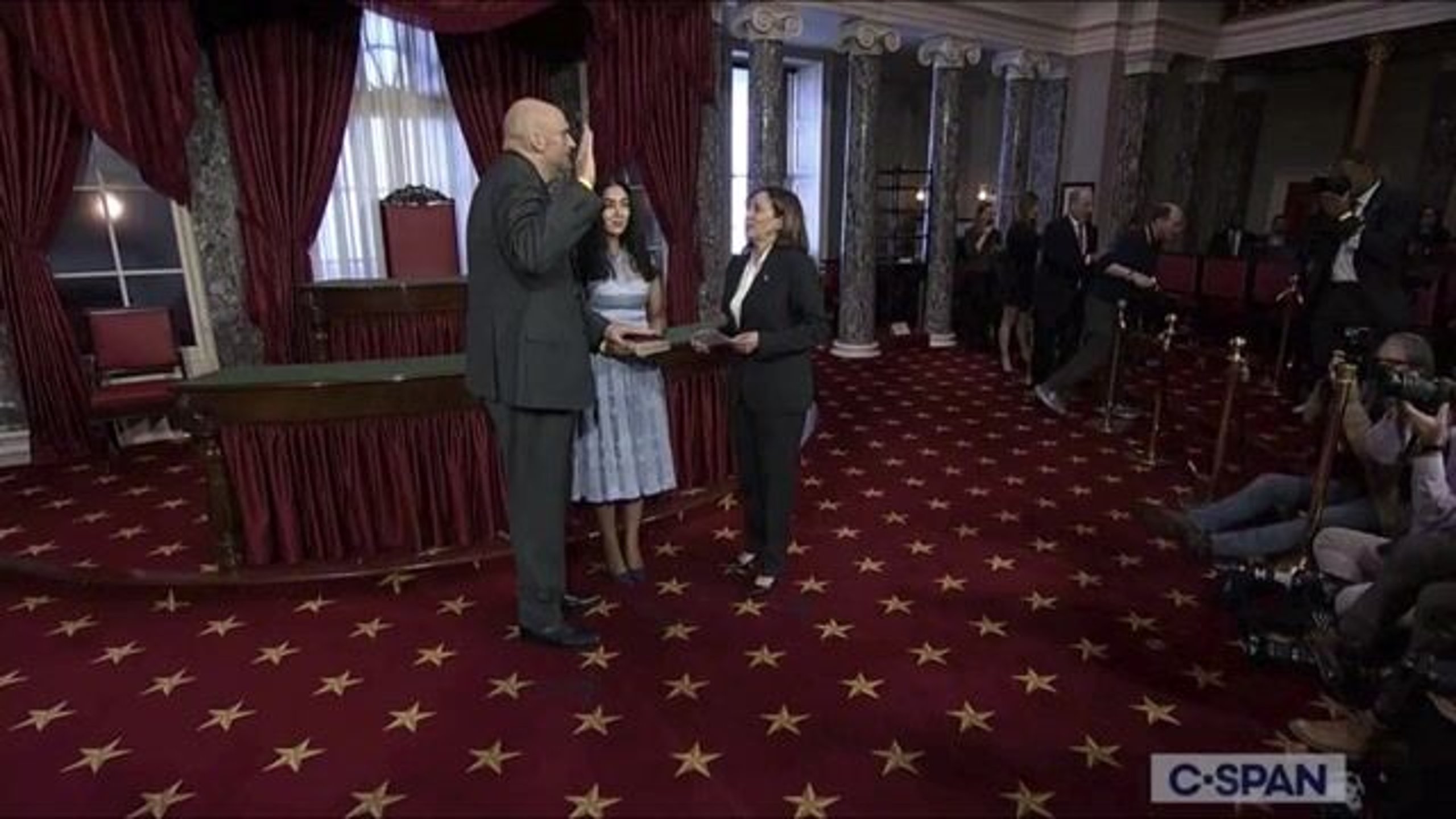 Vice President Kamala Harris ceremonially swears in John Fetterman (D