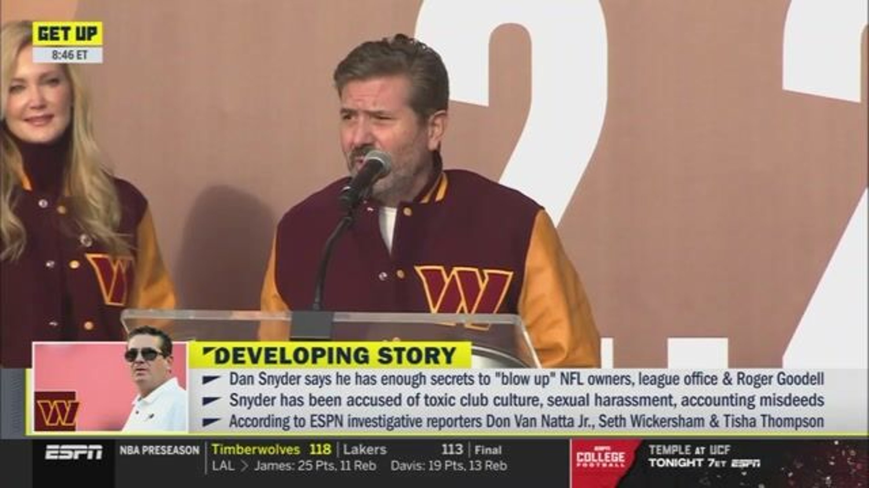 Dan Snyder 'believes he has enough secrets to blow up several NFL